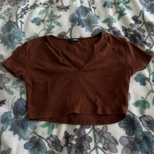 used FASHION NOVA brown super cropped top